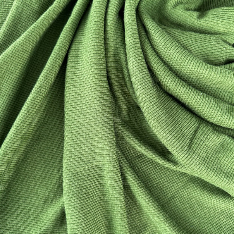 101225/11 Wool Silk Rib 2x2, dill
